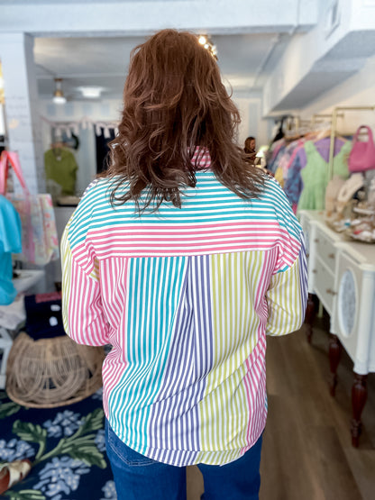 Color Me Happy Stripe Top Vine &amp; Love