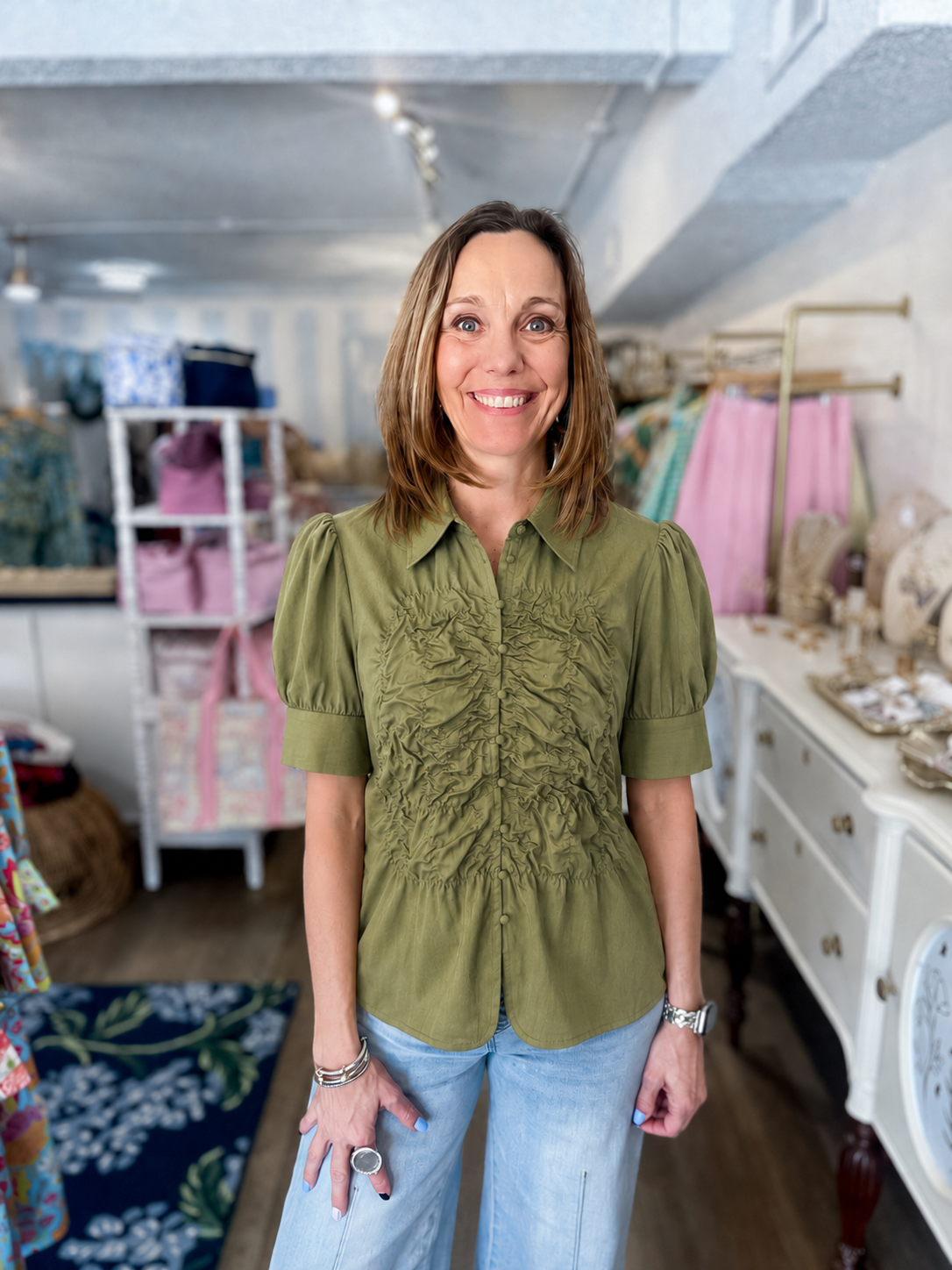 The Audrey Top - Olive VAVA