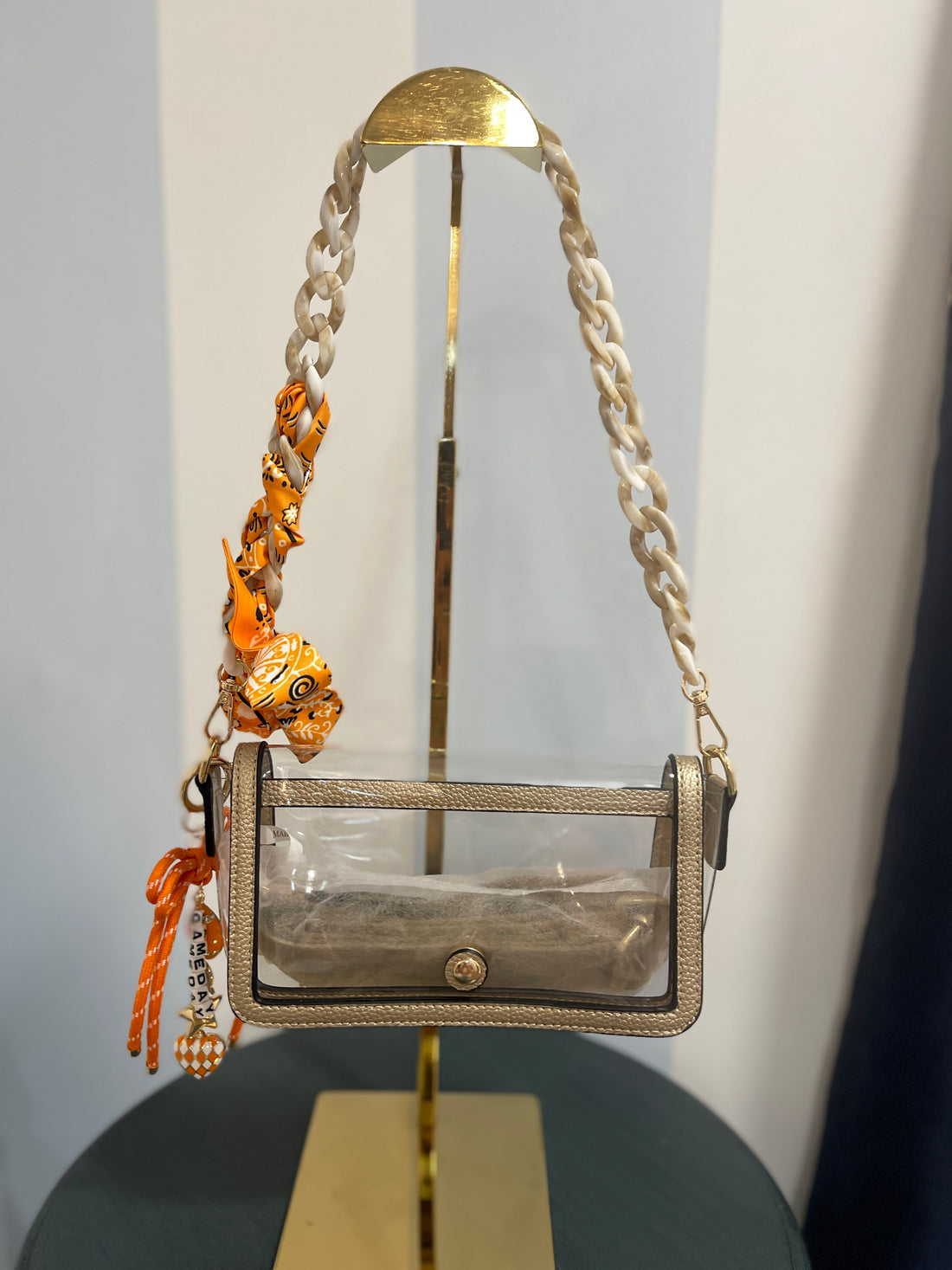 Game Day Glam Crossbody - Orange & White SW Trading