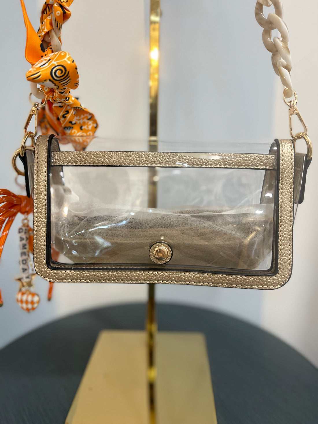 Game Day Glam Crossbody - Orange &amp; White SW Trading