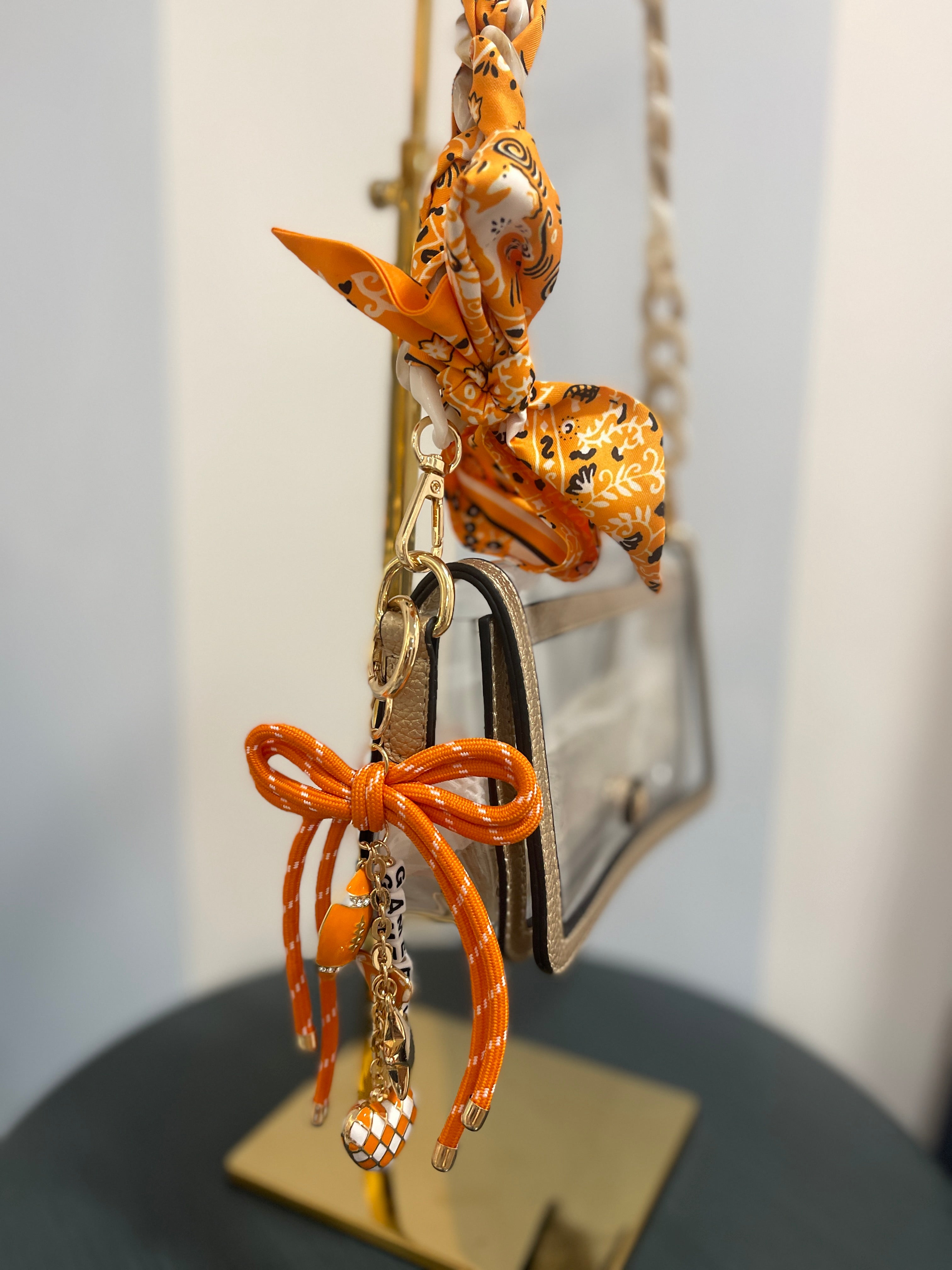Game Day Glam Crossbody - Orange &amp; White SW Trading