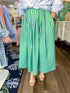 Springline Stripe Midi Skirt-Emerald Stripe Entro