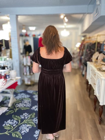 Cocoa Romance Velvet Dress Vine &amp; Love