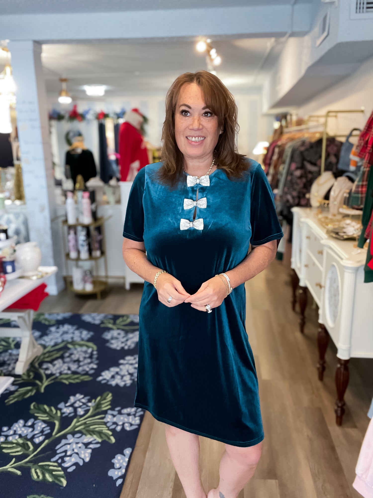 Jewel Ribbon Velvet Dress Vine &amp; Love