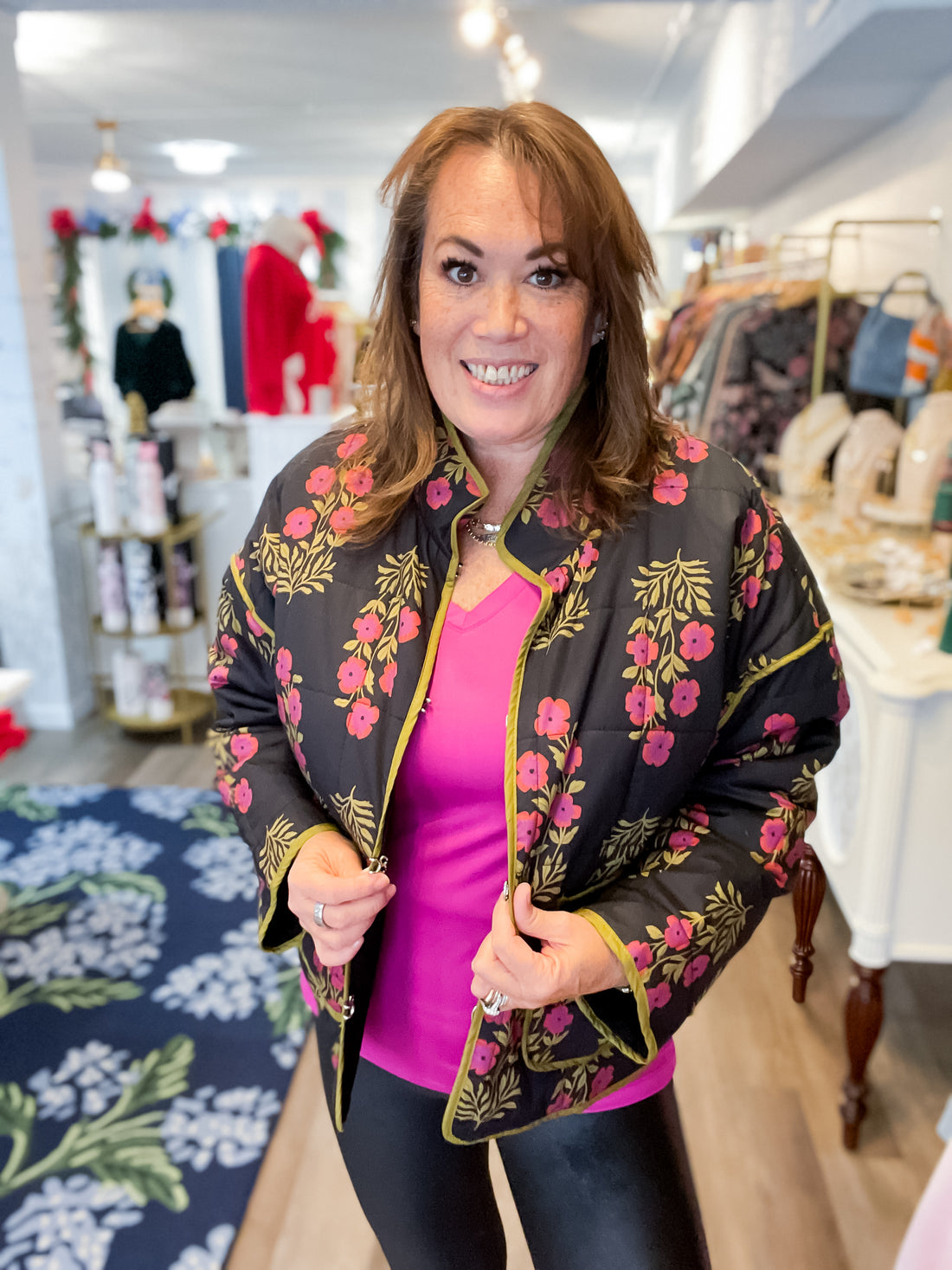 Midnight Bloom Quilted Jacket Entro