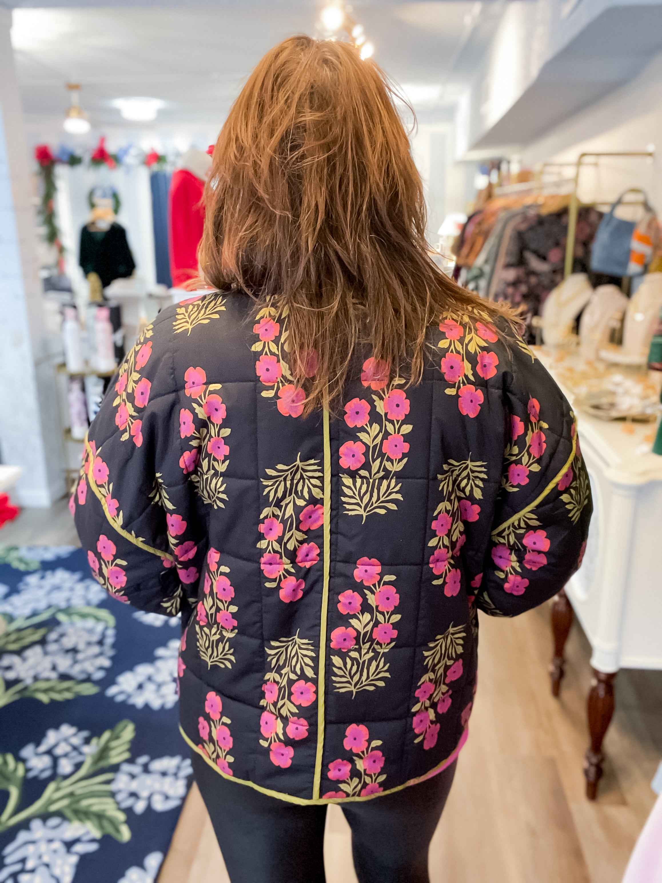 Midnight Bloom Quilted Jacket Entro