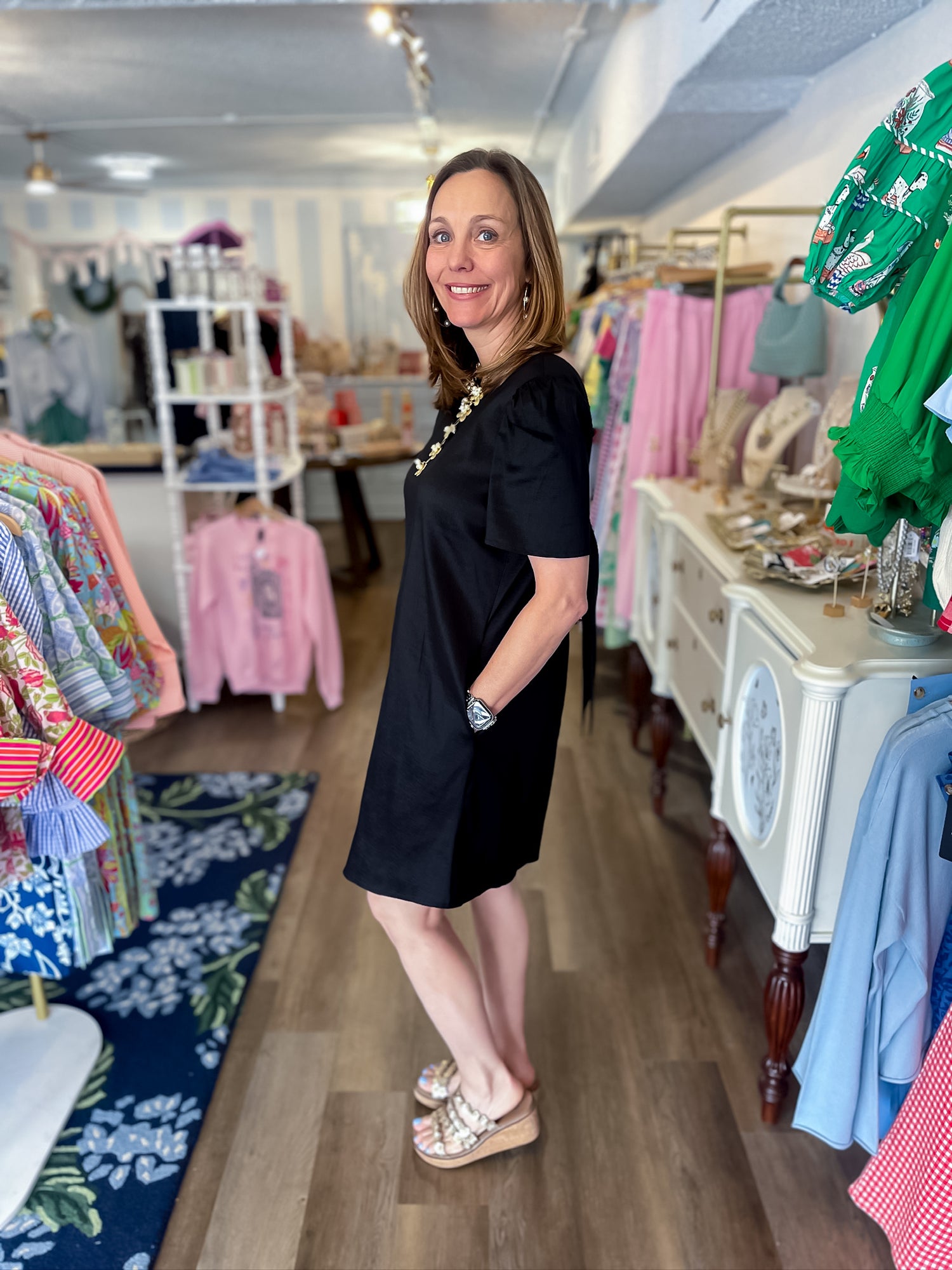 Midnight Bow Back Dress Adrienne