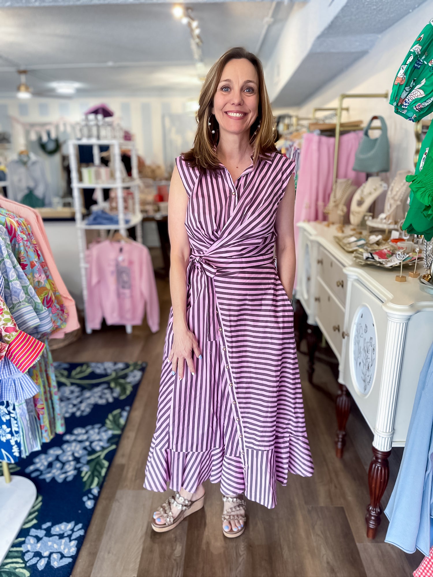 Sienna Stripe Dress Entro