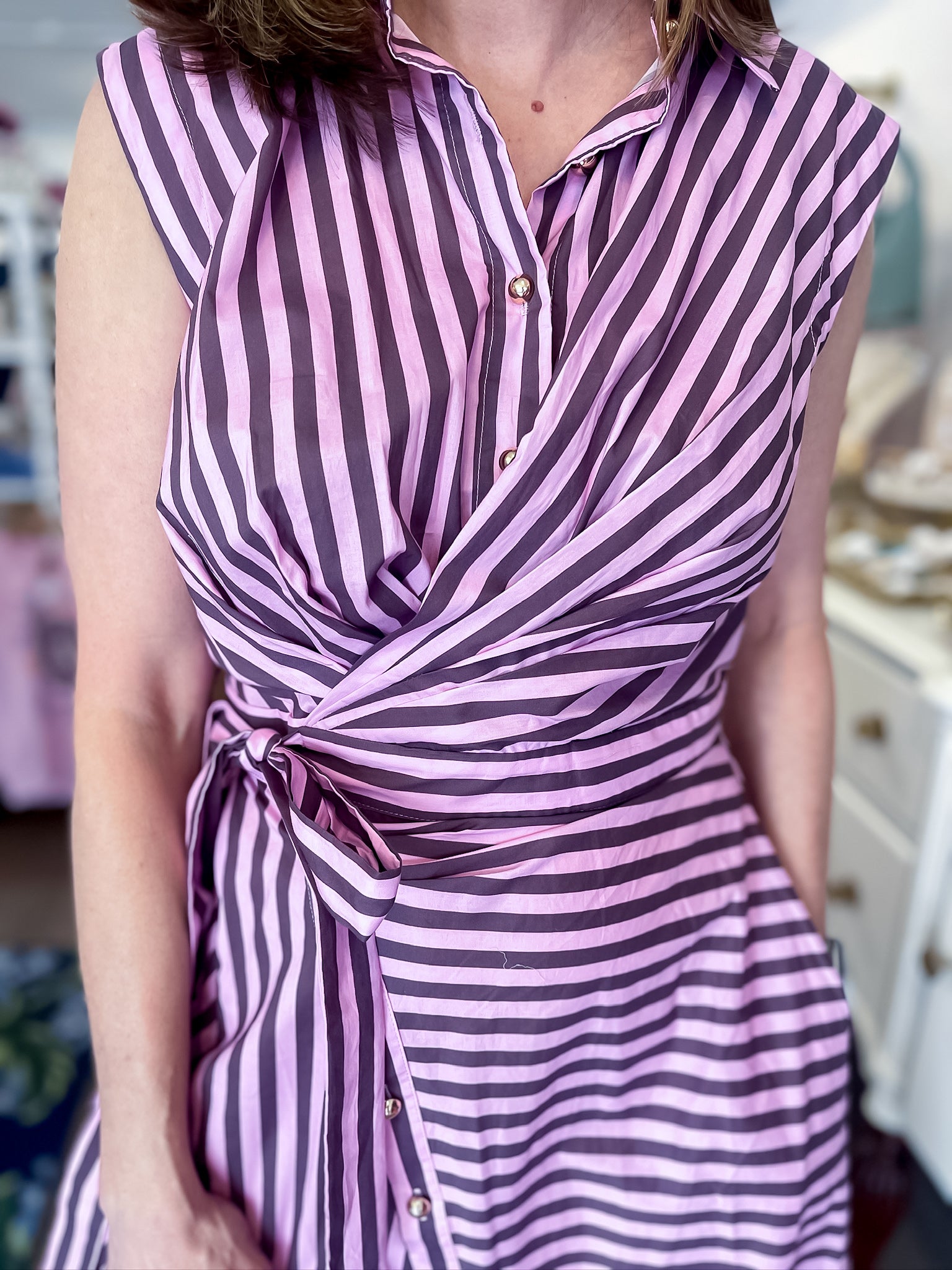 Sienna Stripe Dress Entro