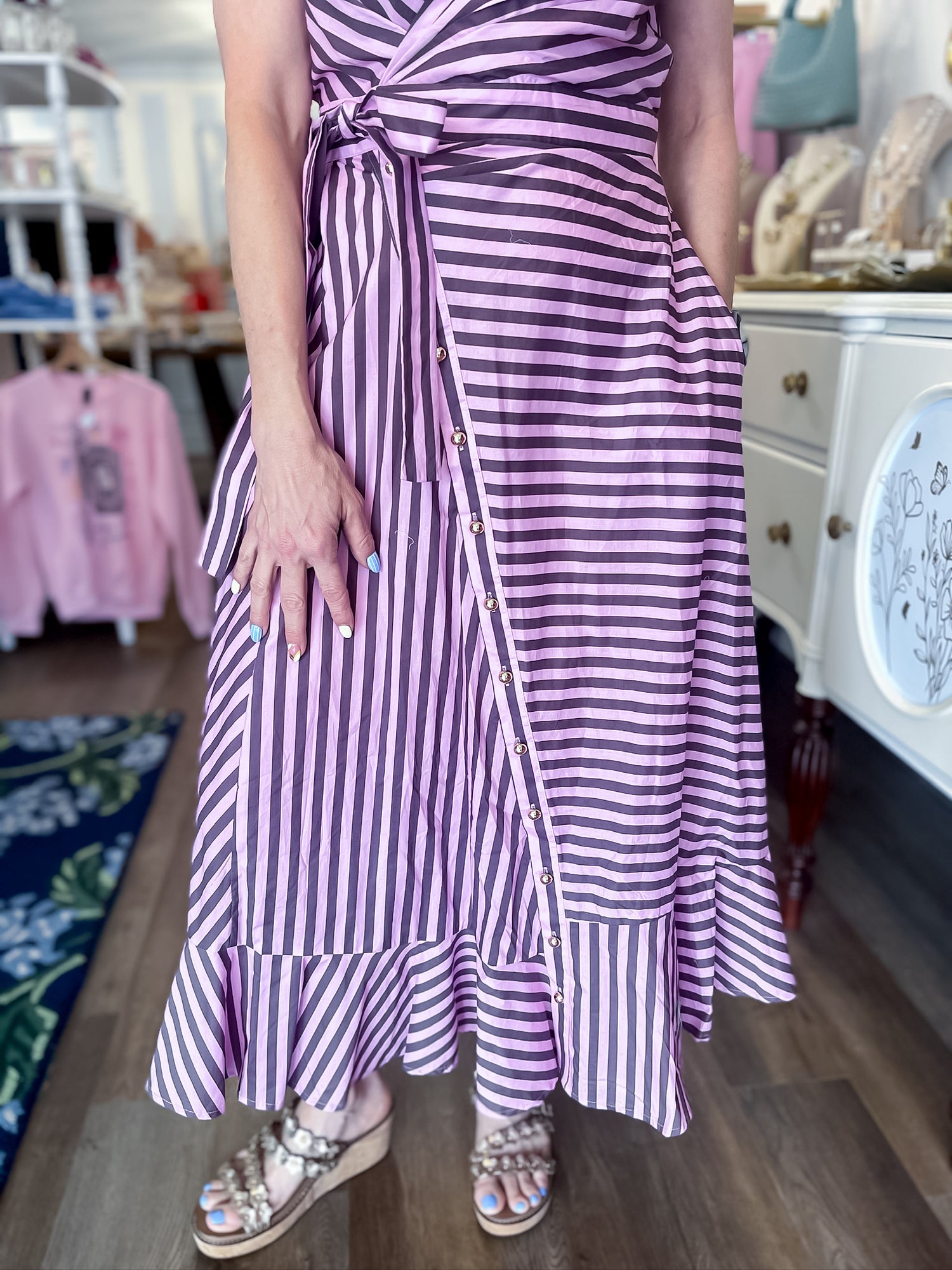 Sienna Stripe Dress Entro
