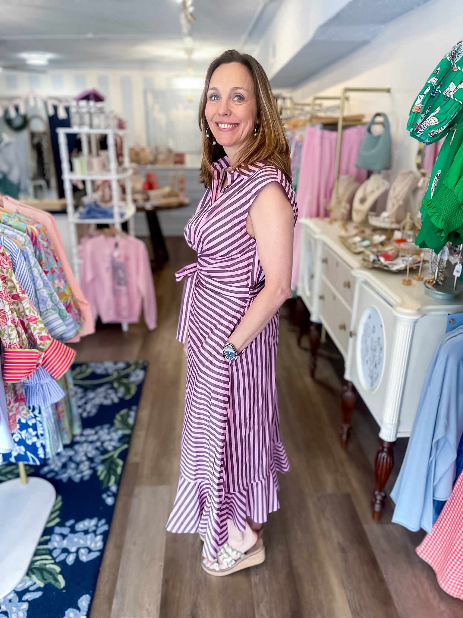 Sienna Stripe Dress Entro