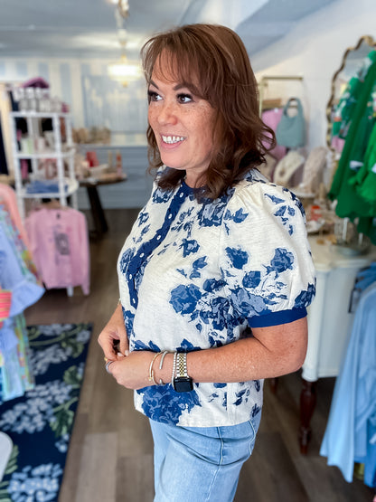 Blue Haven Floral Top VOY