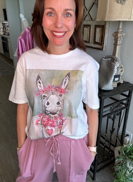 Flower donkey tee 