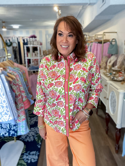 English Garden Top - Pink/Lime Gretchen Scott