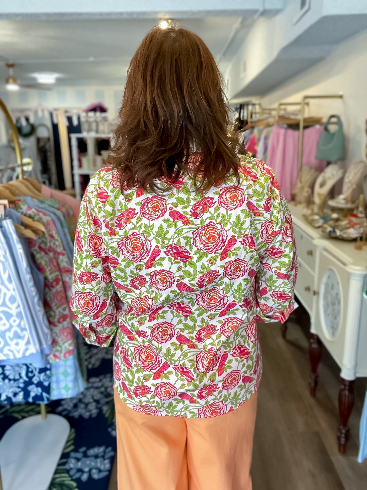 English Garden Top - Pink/Lime Gretchen Scott
