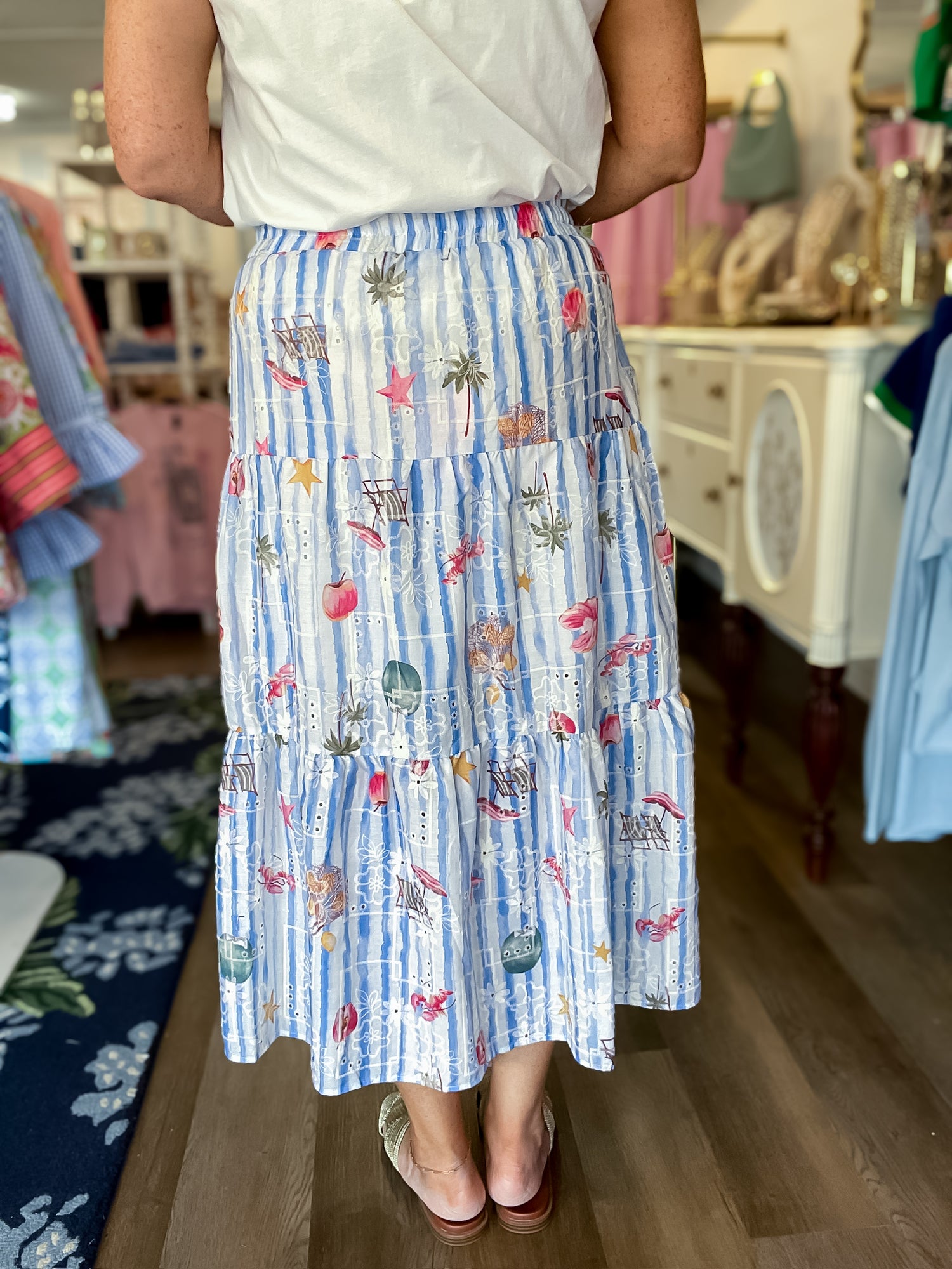 Seaside Postcard Tiered Skirt Entro