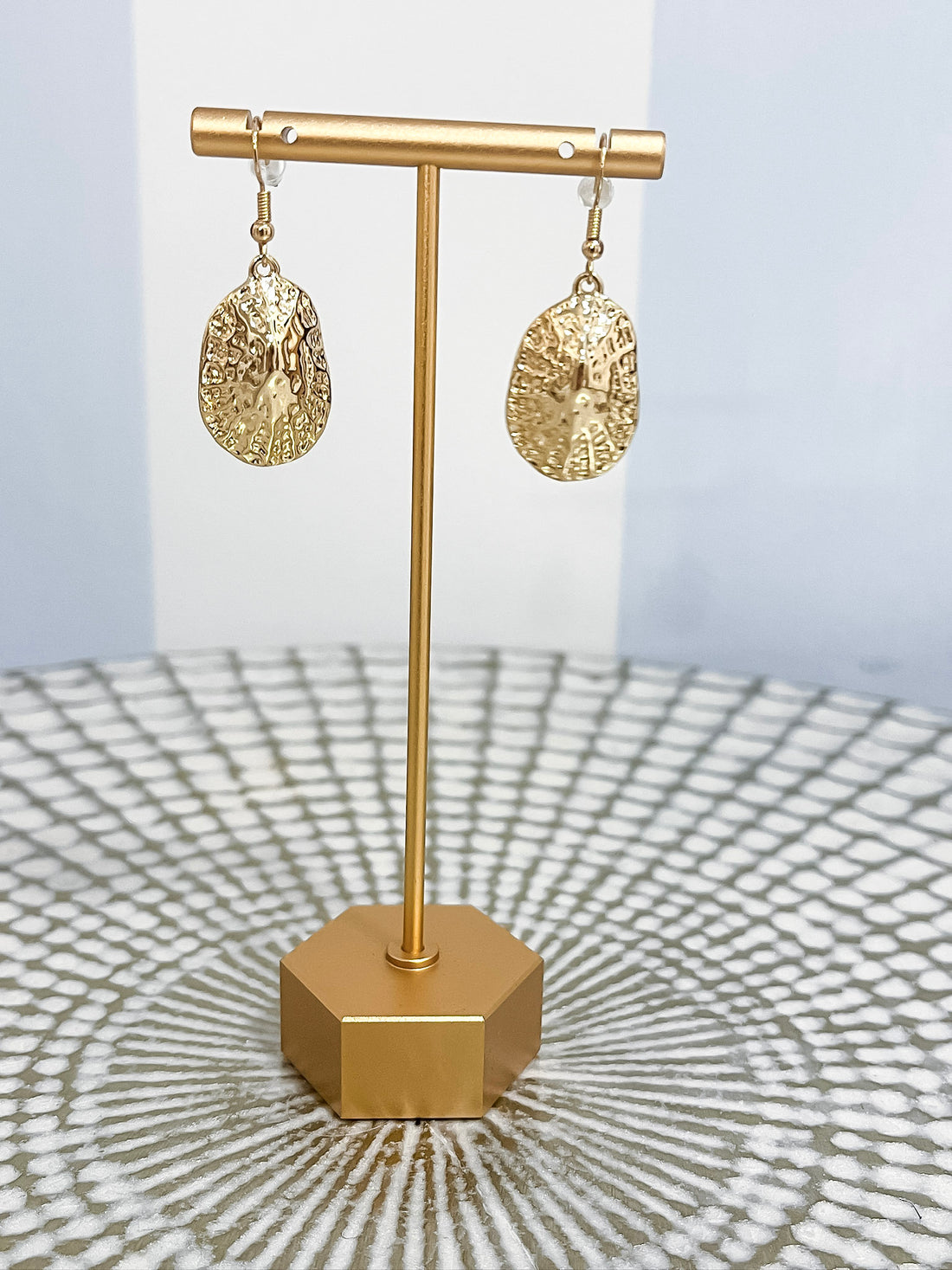 Gilded Texture Drop Earrings SW Trading