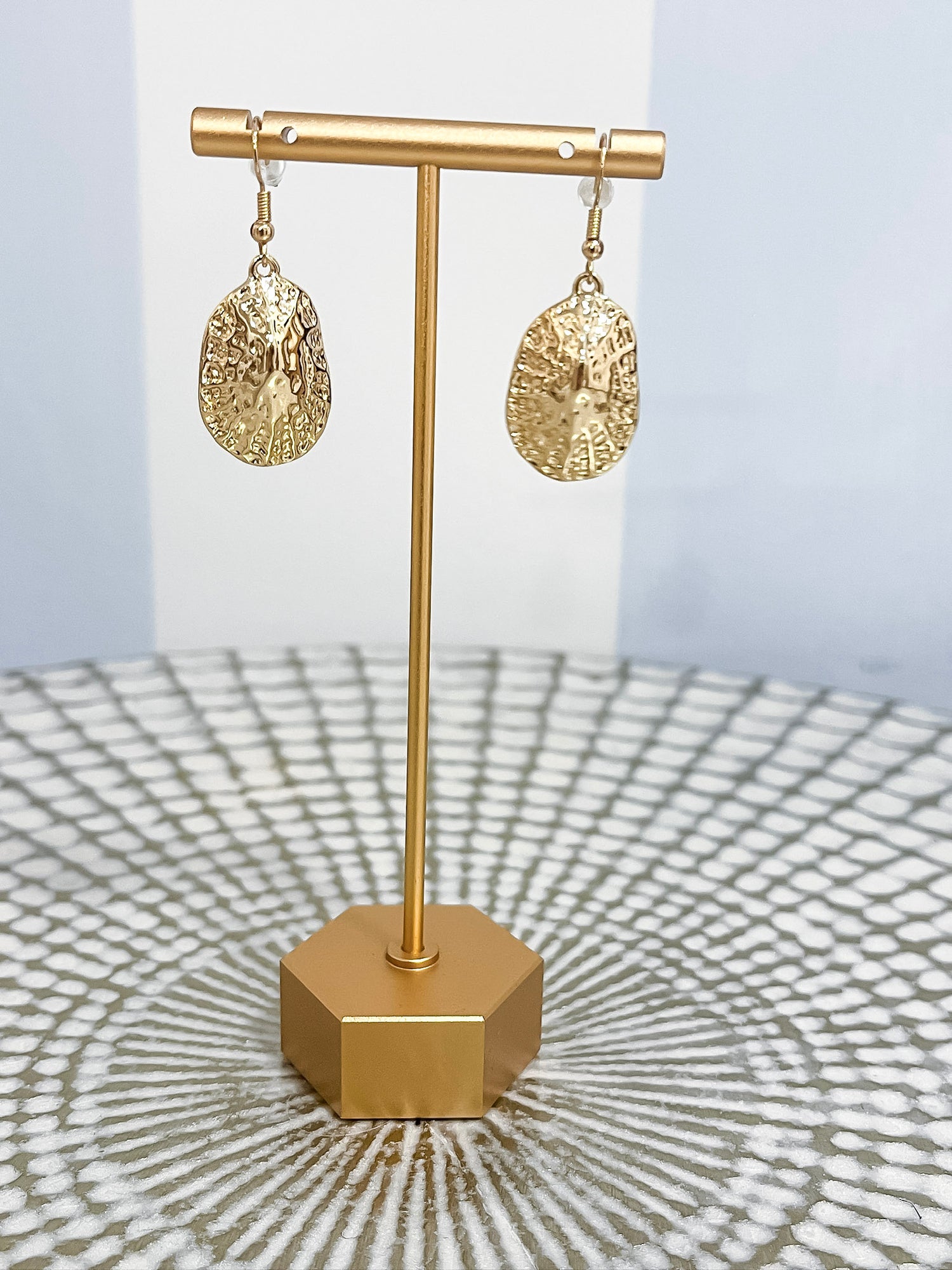 Gilded Texture Drop Earrings SW Trading