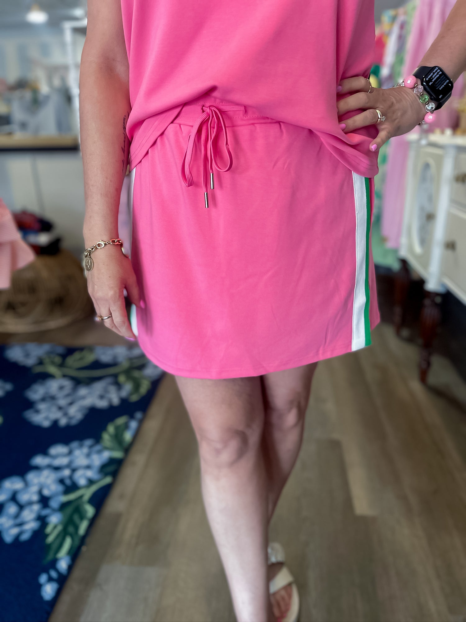 Carissa Two Piece Set – Pink &amp; White Mary Square