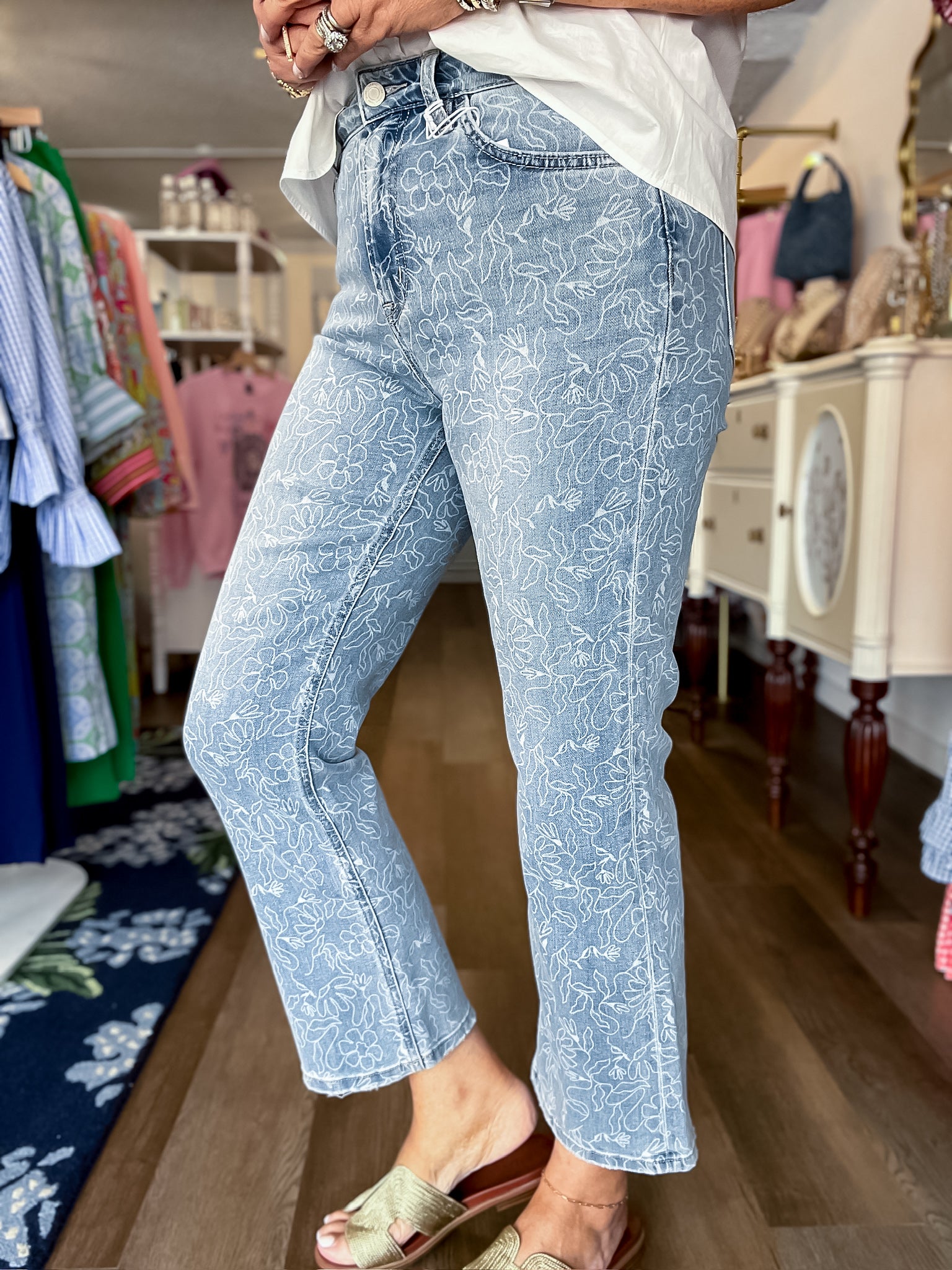 Bloom Flare Crop Jeans Vervet