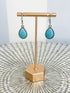 Turquoise Teardrop Dangle Earrings SW Trading