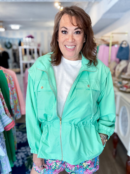 Coastal Breeze Utility Jacket - Seafoam Dear Scarlet