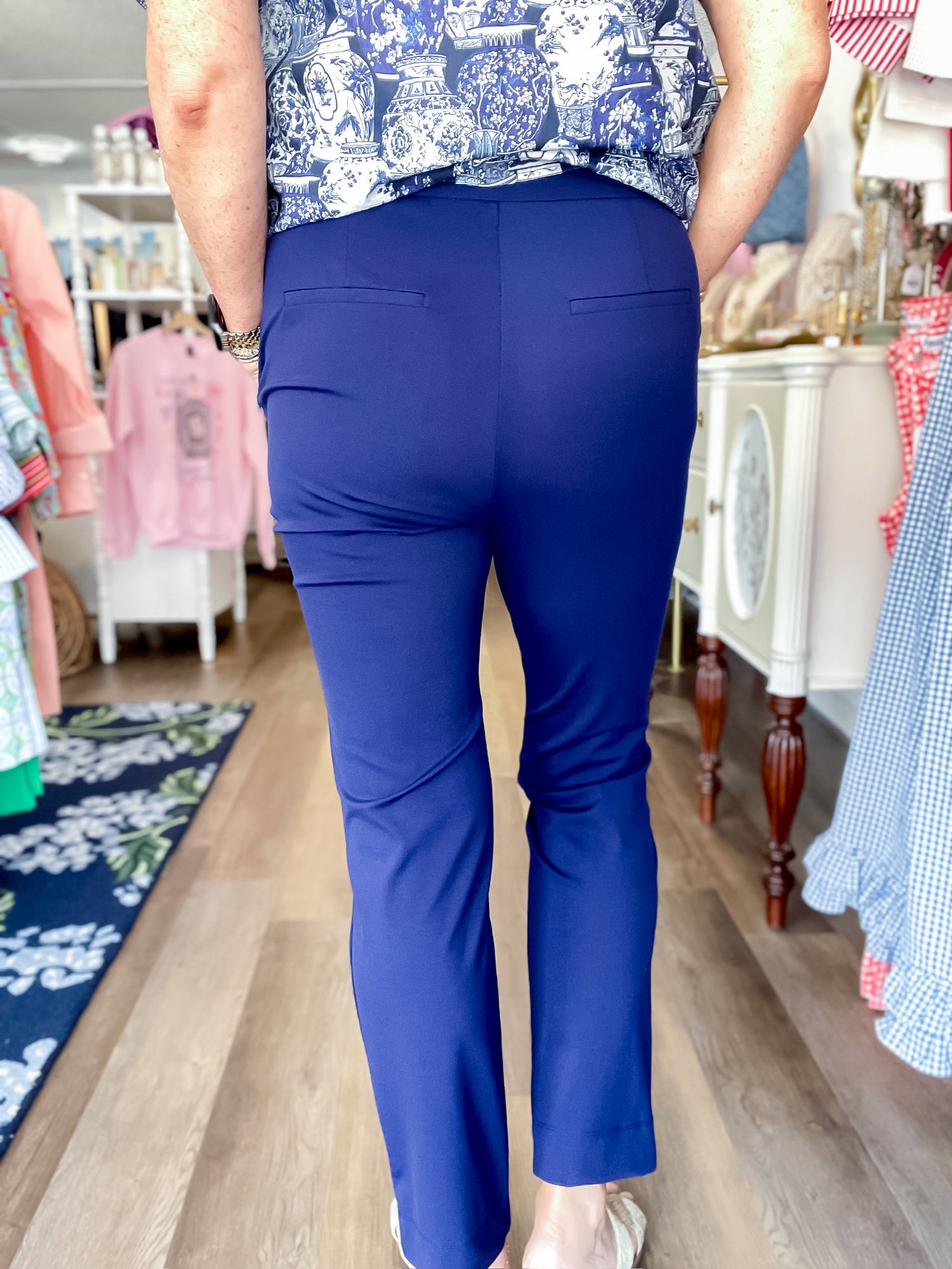 Waters Edge Straight Leg Pants - Navy Dear Scarlet