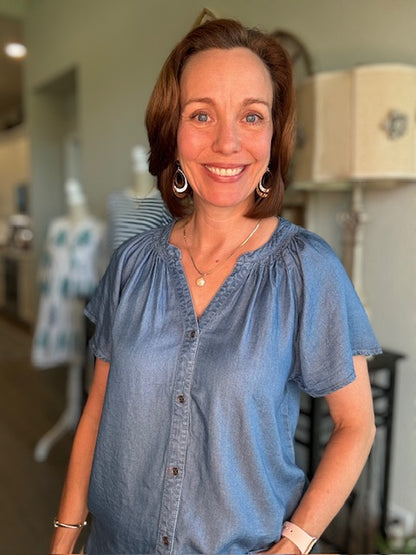 Lora Chambray Top