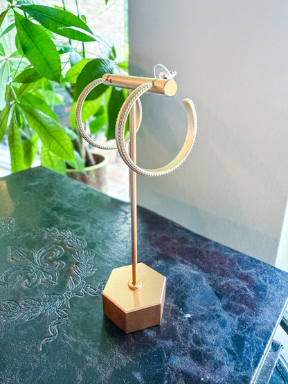 Gilded Edge Matte Hoop Earrings Threads of Grace