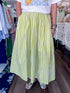 Springline Stripe Midi Skirt- Limeade Entro