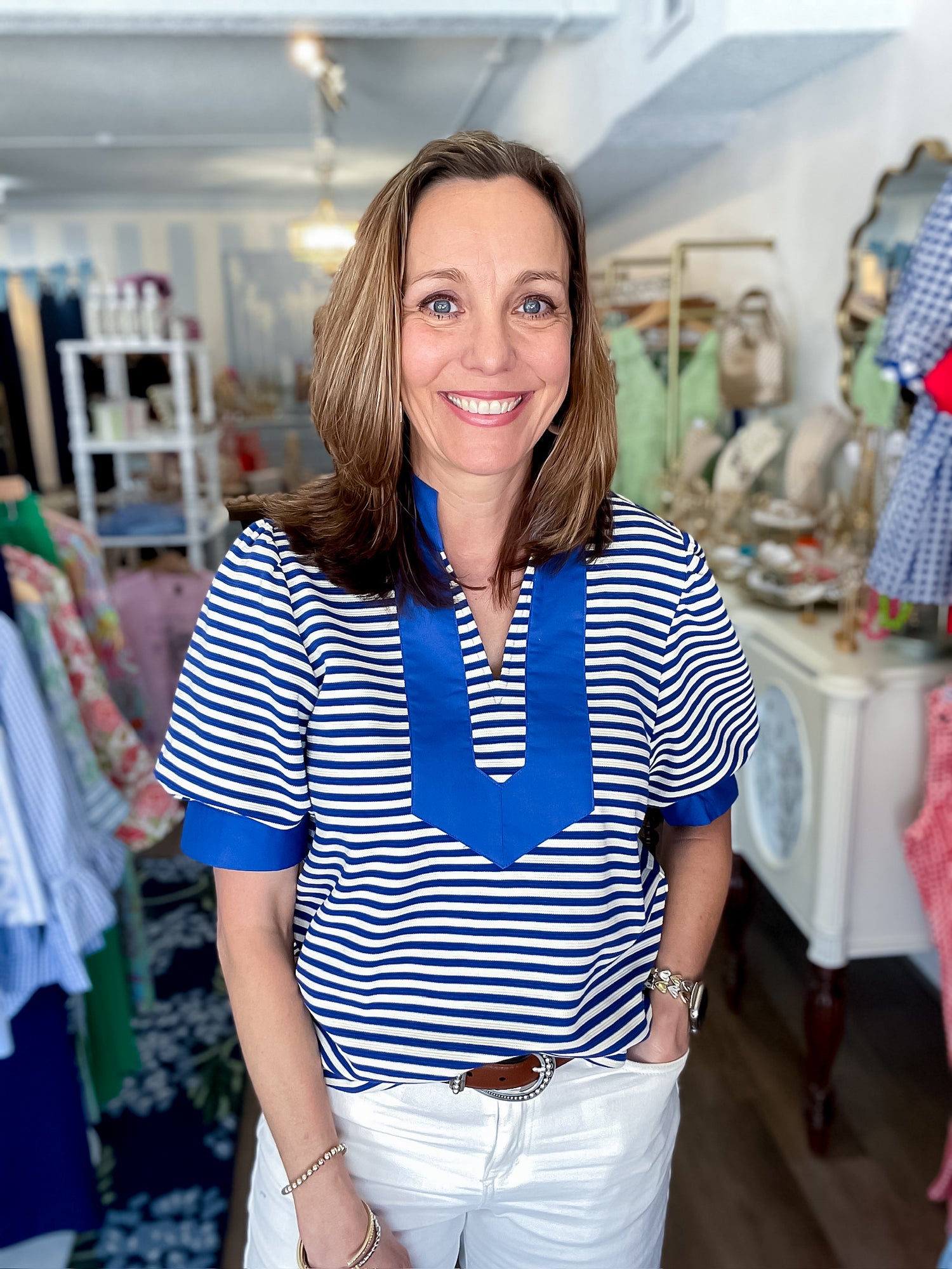 The Ashton Top – Royal Stripe Jodifl