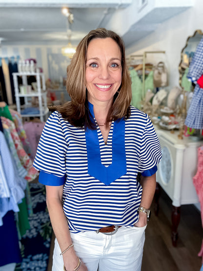 The Ashton Top – Royal Stripe Jodifl