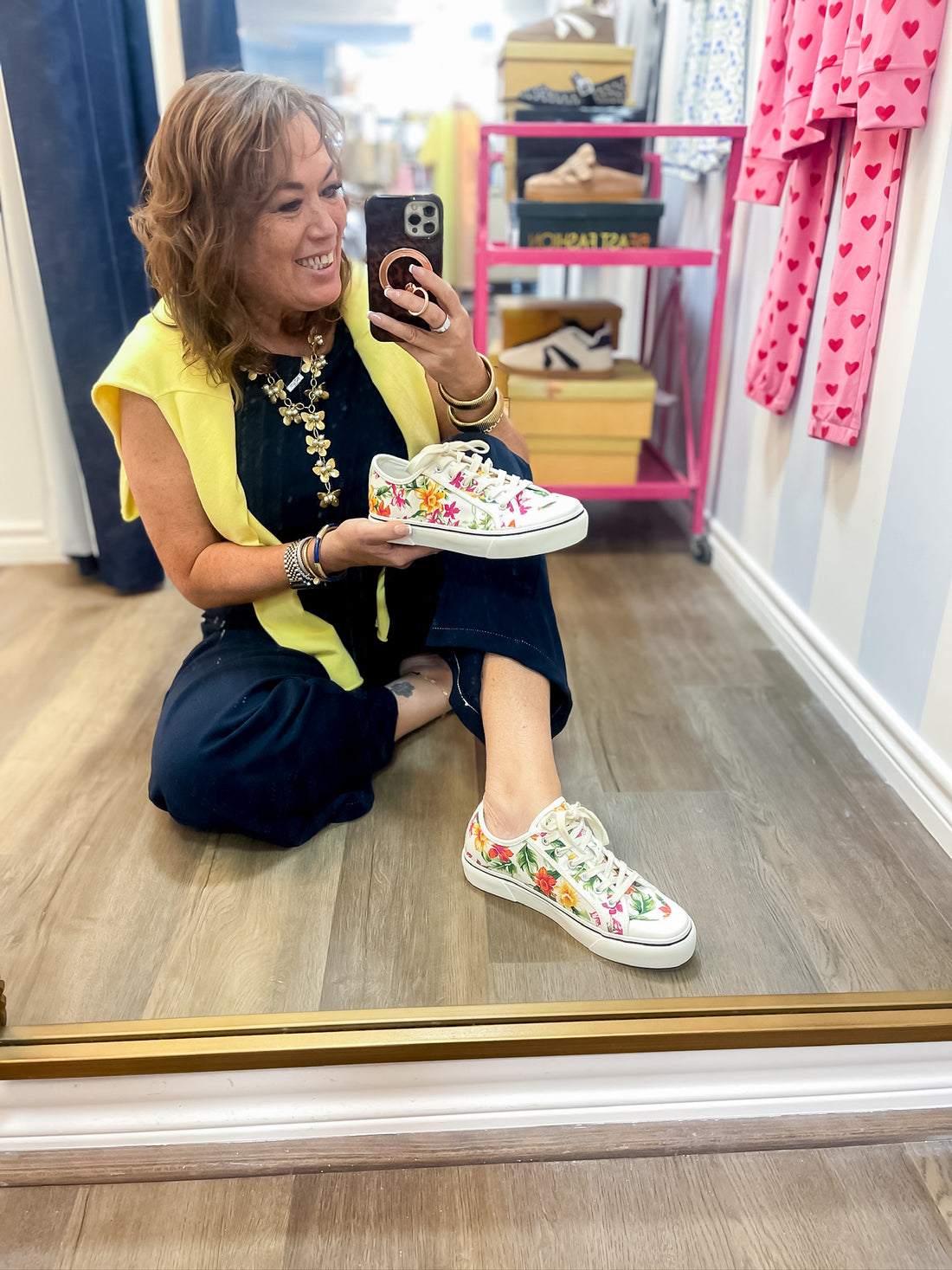 Corkys Waiting List Sneaker – White Floral Corkys