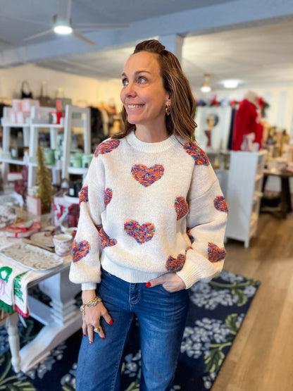 ColorPop Heart Sweater Threads of Grace
