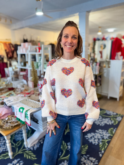 ColorPop Heart Sweater Threads of Grace