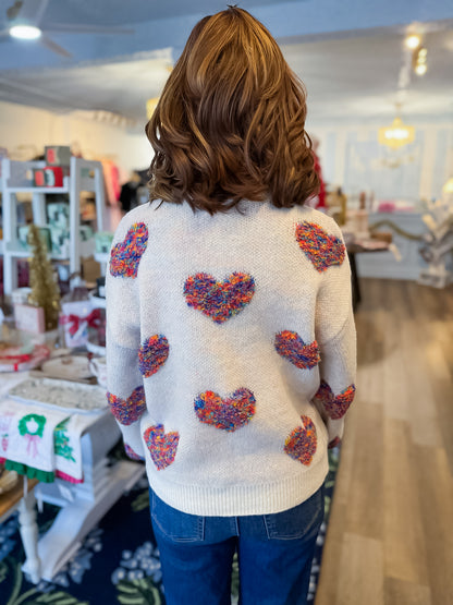 ColorPop Heart Sweater Threads of Grace