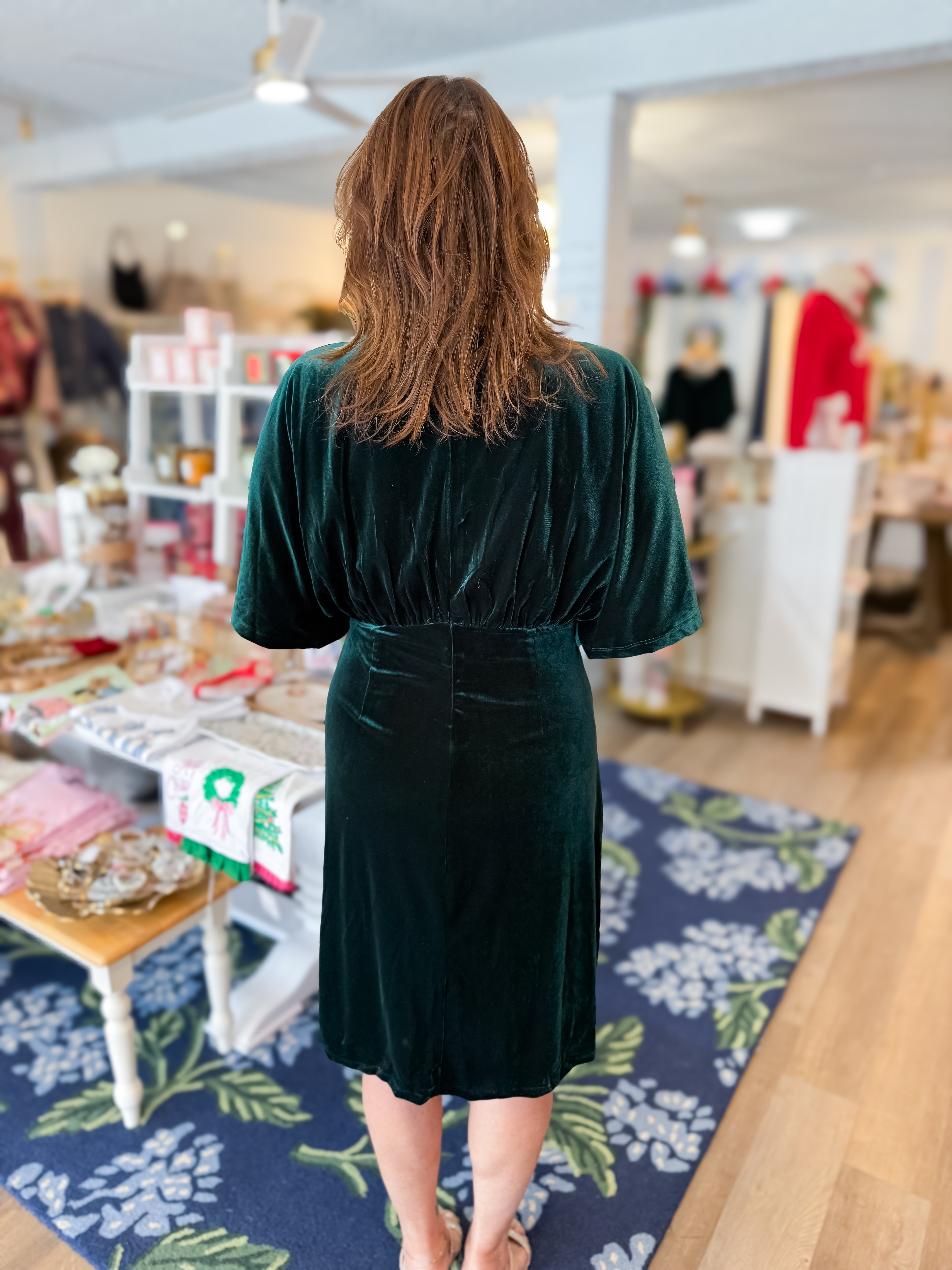 Emerald Eve Velvet Dress Threads of Grace