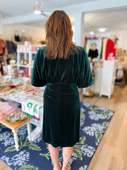 Emerald Eve Velvet Dress Threads of Grace