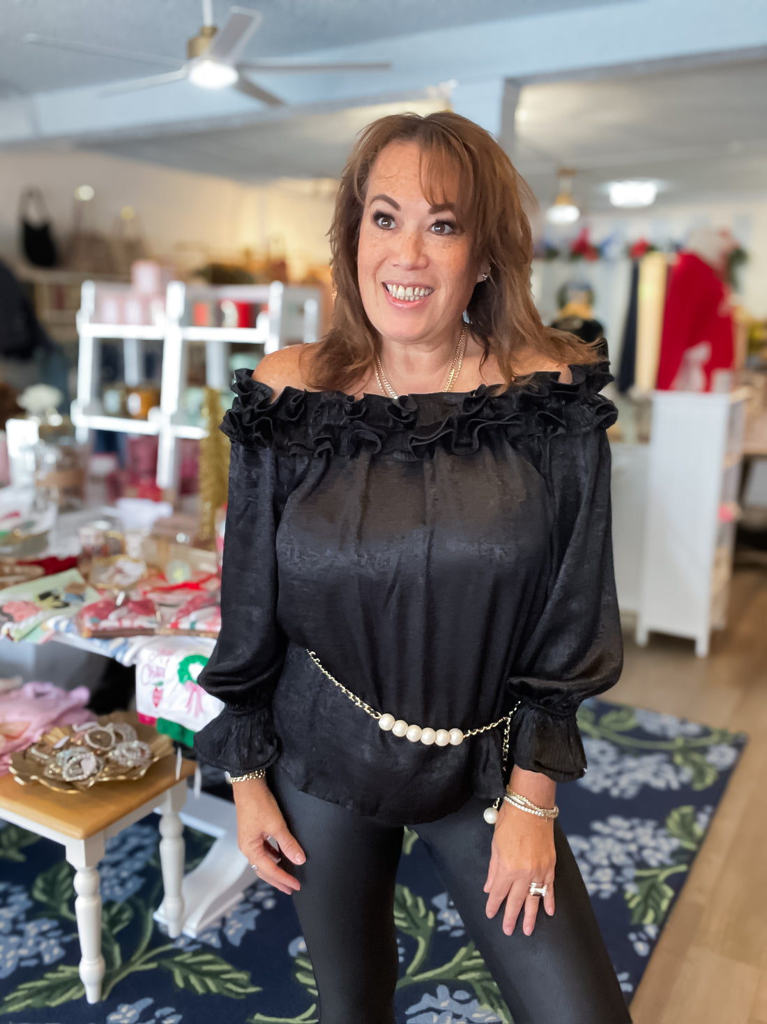 Metallic Ruffle Soiree Top Vine &amp; Love