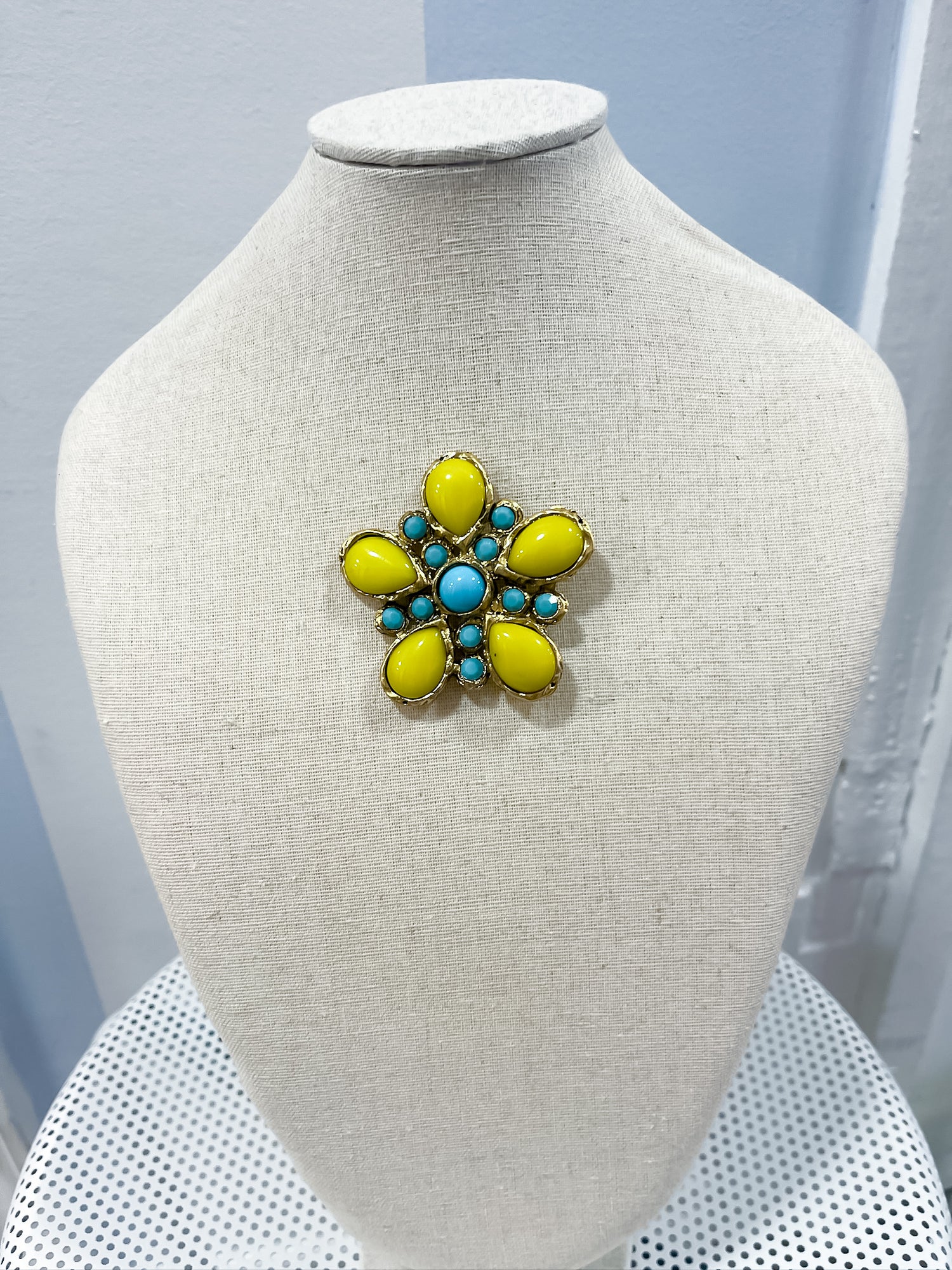 Lemon Drop Bloom Brooch Yochi NY