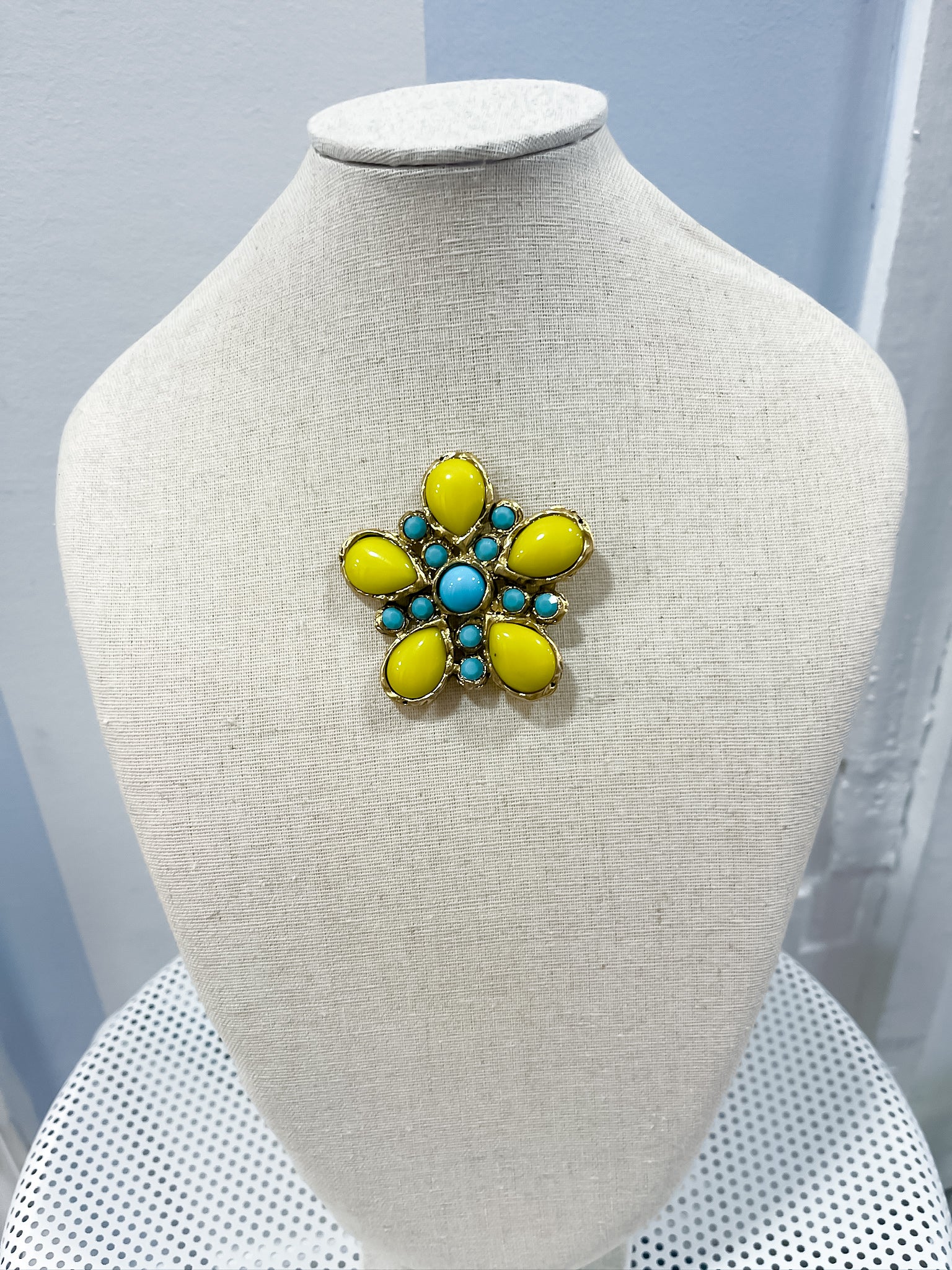 Lemon Drop Bloom Brooch Yochi NY