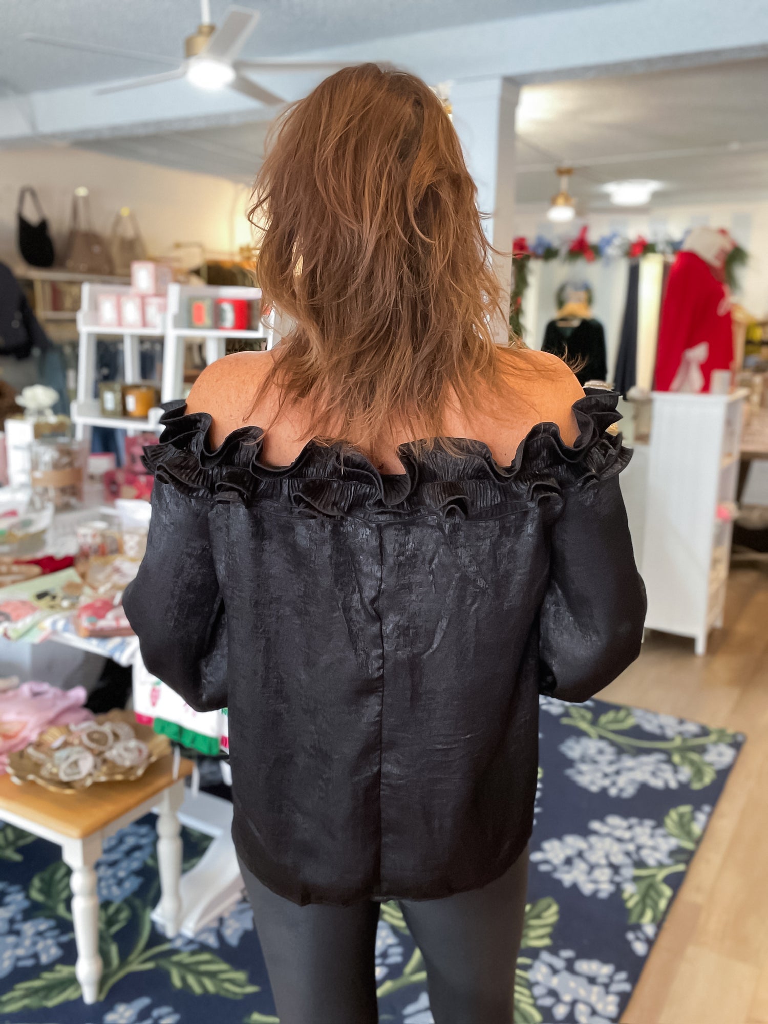 Metallic Ruffle Soiree Top Vine &amp; Love