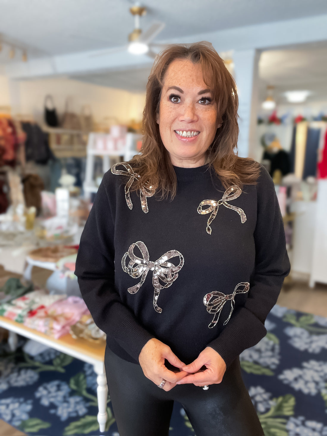 Sparkle & Bows Sweater Threads of Grace