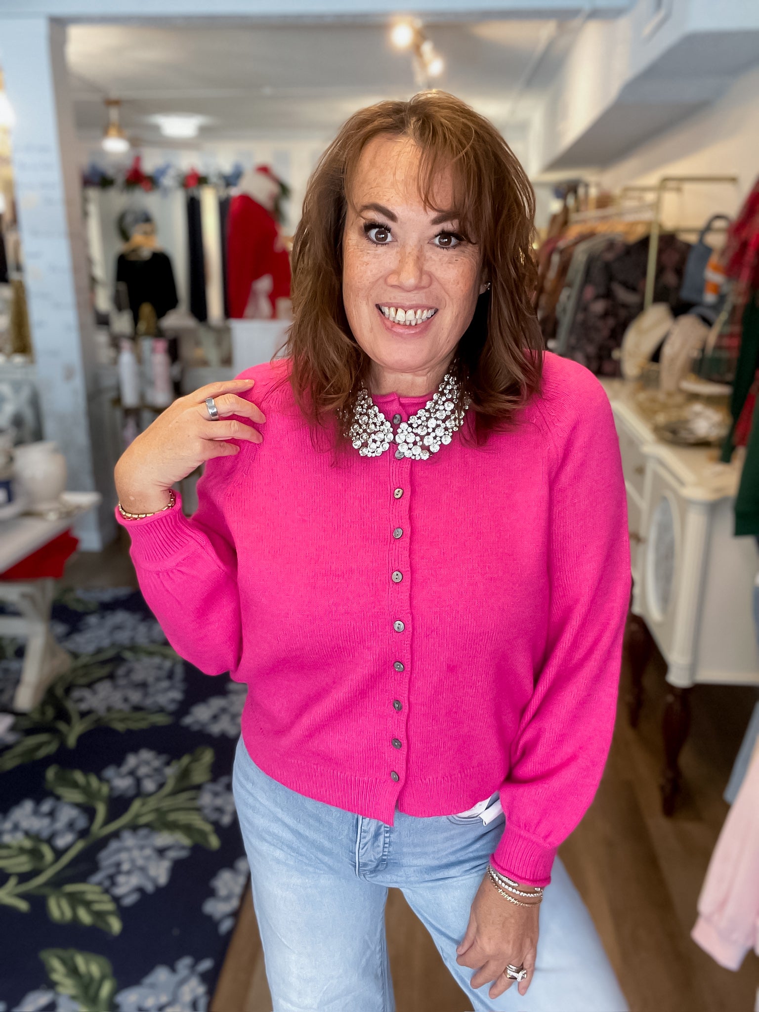 Pink Peony Cardigan Entro