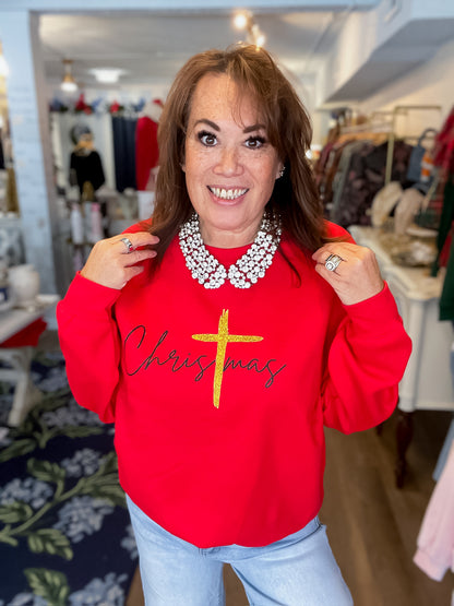 Christ-Centered Christmas Sweatshirt Threads of Grace