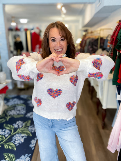 ColorPop Heart Sweater Threads of Grace