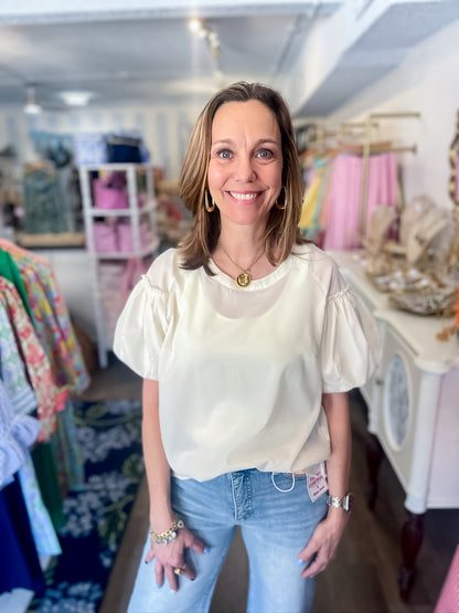 Blush Breeze Top - Ivory Vine &amp; Love