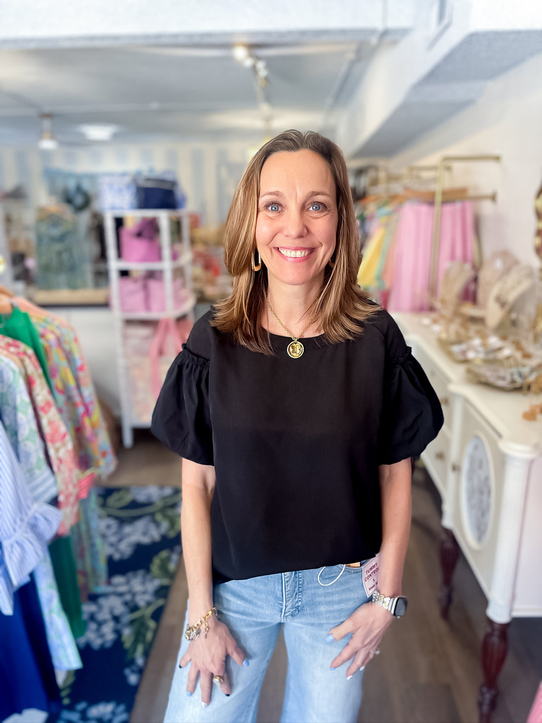Blush Breeze Top - Black Vine &amp; Love