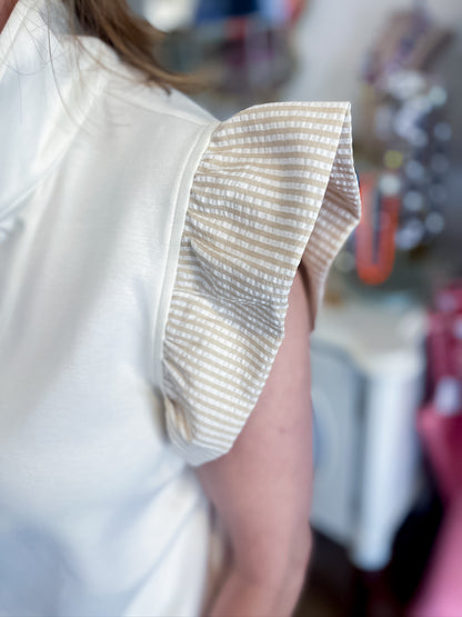 Luxe Motion Zip Top - Cream Umgee