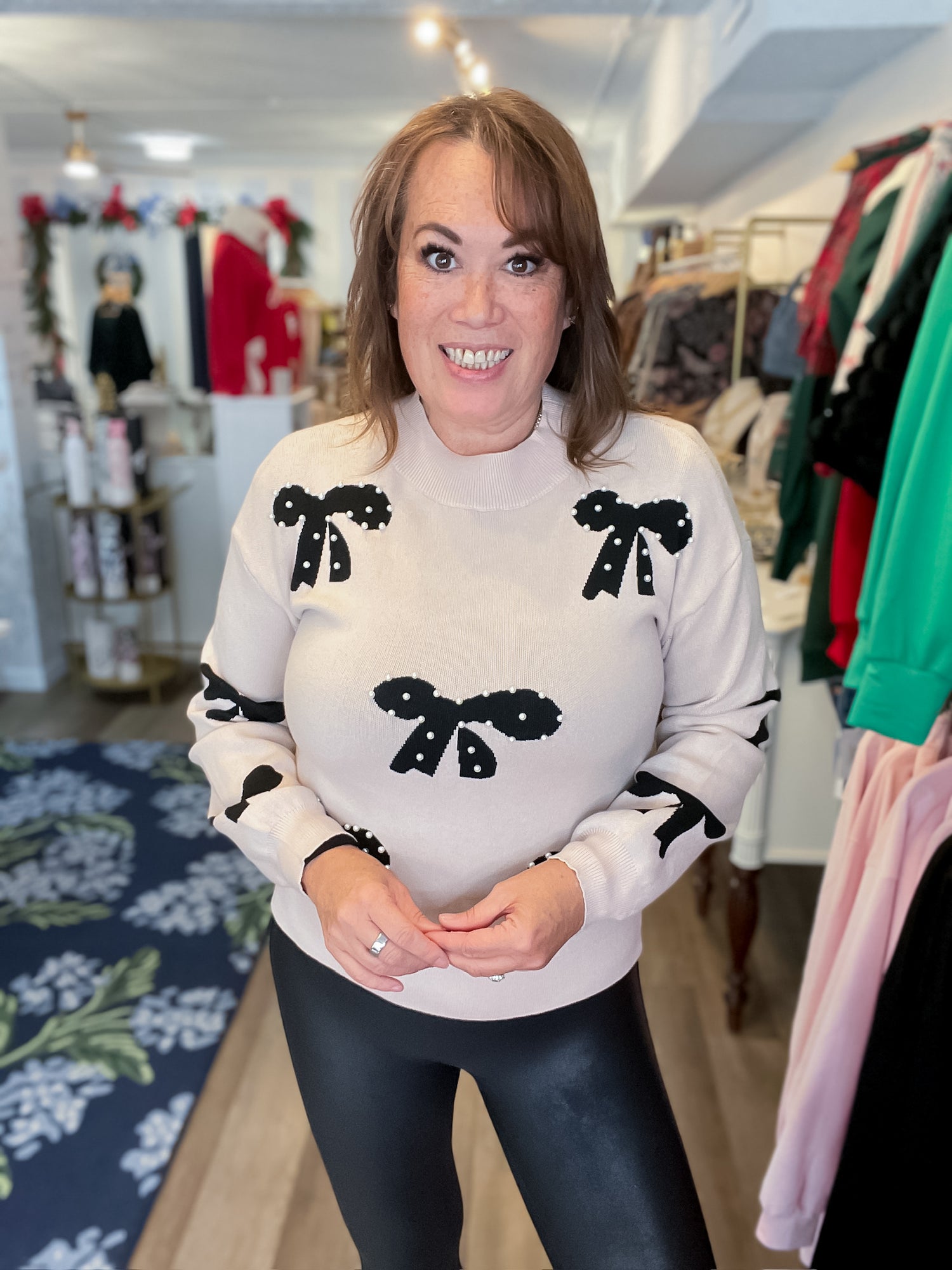 Pearl Bow Sweater Little Daisy Closet